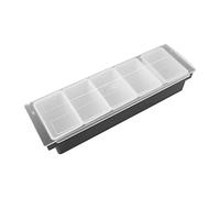 Aramox Boîte d'organisateurs d'assaisonnement, Boîte 'assaisonnement en Plastique avec 6 Emplacements, Solution de Stockage Multi-grilles pour la Maison et le Restaurant (5 Grilles)