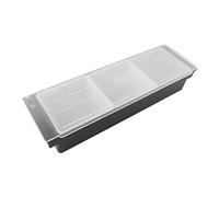 Aramox Boîte d'organisateurs d'assaisonnement, Boîte 'assaisonnement en Plastique avec 6 Emplacements, Solution de Stockage Multi-grilles pour la Maison et le Restaurant (3 cavité)