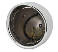 Aramox Boîtier de Phare Rond chromé de 7 Pouces, pour Motos 67789 - 91, Ampoule de Phare, Coque de Seau