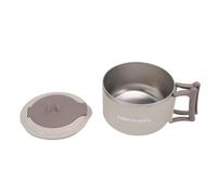Aramox Bol Ramen -ondable avec Couvercle, Bol à Nouilles Isolant Double Couche en Acier Inoxydable pour Plats de Soupe et de Riz (Beige)