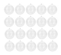 Aramox Boules Remplissables Faciles à Utiliser, 20 PCS Décoration de Noël en Plastique Transparent Ornements d'arbre à Arbre DIY DIY avec des Bibelots de Gui pour la Décoration (5 millimètres)