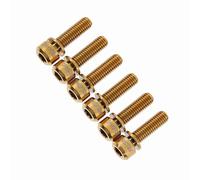 Aramox Boulon de Tige de Titane M5 X 18 Mm Vis pour Vélo de Route VTT avec Laveuses 3 Couleurs Boulons d'alliage de Titane Léger en Léger (Doré)