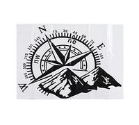 Aramox Boussole Mountain Decal, Autocollant de Boussole de Voiture 48x34cm Décoration de Décalque de Montagne Universel pour Corps de Porte de Capot de Fenêtre Arrière