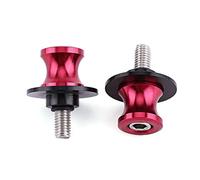 Aramox Bras oscillants support de moto, 2 pièces 6/8/10 mm Moto CNC Béquille arrière Fourche Bobines de bras 10mm rouge