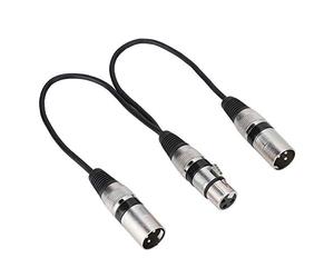Aramox Câble Adaptateur Répartiteur XLR Femelle vers Double Mâle de 30 Cm, Câble blindé en Alliage de Zinc pour Mélangeurs et Microphones dans l'éclairage de Scène (BLACK)