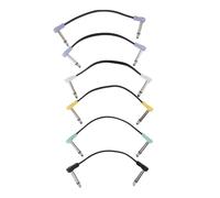 Aramox Câble de Patch de Guitare, 6pcs 16 Cm 1/4 Pouce 90 Degrés Cordon Pédale pour les Pédales de Guitare et équipement Sonore