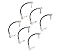 Aramox Câble de Pédale d'effet de Guitare, Câble de Raccordement Ultra Flexible à Angle Droit de 6 Pouces avec une qualité Sonore Claire pour Guitares électriques et Amplificateurs (Tête Plate