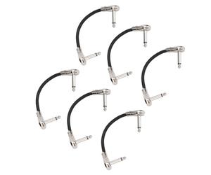 Aramox Câble de Pédale d'effet de Guitare, Câble de Raccordement Ultra Flexible à Angle Droit de 6 Pouces avec une qualité Sonore Claire pour Guitares électriques et Amplificateurs (Tête Plate