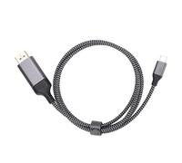 Aramox Câble de Type C vers Port d'affichage, Câble Adaptateur en Nylon de Type C vers Port d'affichage, Coque en Aluminium plaqué Or 4K 60 Hz, pour Téléphone, Tablette, Ordinateur Portable,