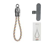 Aramox Câble de Type C vers Type C, Charge et Transfert de Données Rapides, Alliage de Zinc et Nylon pour Ordinateur Portable, Tablette, Téléphone (BLACK) (COLORFUL)