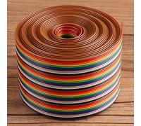 Aramox Câble Plat à Pas de 1,27 Mm Câble Plat à Espacement de 1,27 Mm Fil Arc-en-ciel 40P 7 X 0,127 Cuivre étamé UL - CSA FT1 Test de Flamme avec PVC Résistant à la Chaleur pour (3 mètres de long)