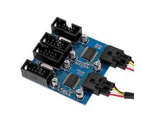 Aramox Câble Répartiteur USB 9 Broches, Câble d'Extension USB en Plastique et Métal pour Carte Mère 1 à 4, Blindage par Bande Métallique, Longueur 28 Cm, pour Constructeurs de Boîtiers PC et
