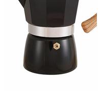Aramox Cafetière Portable en Aluminium avec Poignée en Grain de Bois, Design Léger avec Valve de Pression pour la Maison, les Voyages, le Camping, la Préparation du café (300ML)