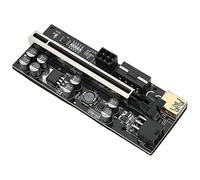 Aramox Carte Graphique Rallonge de Câble PCI-E 1x à 16x, 8 Condensateurs | Interface d\'alimentation 6 broches, fil blindé multicouche, connexion Stable, Clip fixe, matériau PCB, réduit la charge de