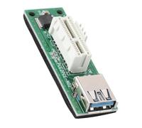Aramox Carte Riser Minière PCIe 1x vers 16x, Câble USB 29,5cm | Adaptateur à angle droit de 90 degrés, alimentation à 4 broches, extension GPU, plate-forme minière, protecteur de fente de