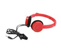 Aramox Casque Filaire Pliable, Matériau ABS Léger, Casques Stéréo Confortables avec Microphone pour Enfants, Idéal pour une Utilisation sur Smartphone et Tablette (rouge)