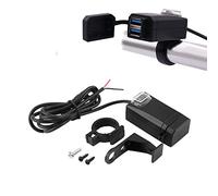 Aramox Chargeur de téléphone Moto Universel 12-24V avec Interrupteur Double Adaptateur de Prise USB QC3.0 Rapide