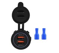 Aramox Chargeur USB de Voiture, Double Rapide pour Prise de de Chargeur USB Double QC3.0 pour 12 / 24V Bateau de Moto de Voiture