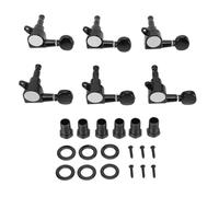 Aramox Chevilles D'accordage de Guitare, 6 Accordeurs de Cordes à Verrouillage fermé en Ligne avec Rondelle D'écrou à Vis pour Guitares électriques Main Droite Noir
