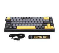 Aramox Clavier de Jeu Filaire, 68 Touches Mince et Silencieux, Commutateur RGB rétroéclairé USB, Clavier D'ordinateur Anti-ghosting pour Le Travail et Le Jeu (Gris Noir)