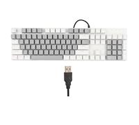 Aramox Clavier d'ordinateur Filaire ABS Matériel Mécanique Clavier de Jeu Commutateur Bleu 28 Modes de Rétroéclairage Interface USB 104 clé pour Ordinateurs Portables (Blanc Gris)