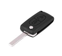 Aramox Clé à Rabat, Porte-clés de Voiture à 2 Boutons 433 MHz avec Lame Non coupée pour 207 307 308 407 807