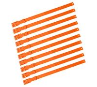 Aramox Collier de Chèvre en PU Réglable pour Bétail, 10 Pièces, 23,2 Pouces, Sangles de Cou d'identification de Couleur pour Chèvre, Mouton, Vache, Cheval, Gestion de Ferme, de Regroupement (Orange)