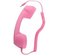 Aramox Combiné de Téléphone Portable, Matériau ABS, Volume Réglable et Haut-Parleur HD, Récepteur Téléphonique Rétro, Compatible avec Les Appareils USB et 3,5 Mm (Pink)