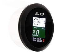 Aramox Compteur de Vitesse GPS, 85mm, Écran TFT, Affichage Numérique 9-32V, Universel pour Yacht RV Moto, Cadran Noir, Couvercle Noir