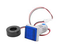 Aramox Compteur Numérique Multifonction AC Compteur électrique Voltmètre Ampèremètre Indicateur de Fréquence 60 V à 500 V 0 à 100 A 20 à 75 Hz LED à 3 Chiffres pour la de Panneau monophasé (BLUE)