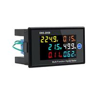 Aramox Compteur Numérique Multifonction avec écran LCD, Moniteur de Puissance ABS monophasé 40 à 300 V 0 à 99,99 A, Compteur d'énergie 6 en 1 pour Test de Charge de Circuit Domestique (AC40-300V)
