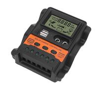 Aramox Contrôleur de Charge Solaire PWM avec Deux Ports USB, Système 12 V 24 V, écran LCD pour Camping Extérieur ABS Orange (30A)