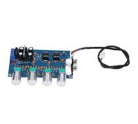 Aramox Contrôleur de tonalité de Pré-amplificateur en Plastique NE5532, Panneau de tonalité Double Canal AC, Double Contrôle du Volume des Aigus et des Basses 12V pour Circuits de Contrôle