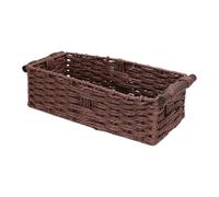 Aramox Corbeille de Rangement Décorative Tissée élégante avec Poignées en Bois, Panier de Papier Toilette pour Salle de Bain, Cuisine, Bureau, Panier de Rangement en Corde de Papier Rustique (BROWN)