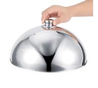 Aramox Couvercle Alimentaire en Acier Inoxydable, Finition Miroir, Conception Ergonomique Anti-brûlure, 10 Pouces 12,5 Pouces pour les Restaurants et Hôtels Buffet (Trépied argenté de 12,5)