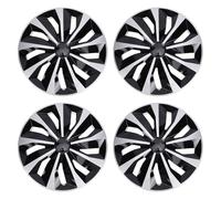 Aramox Couvre-Jante de Roue de Voiture 4 Pièces, Couvercle D'enjoliveur de Moyeu argenté de 15 Pouces Universel pour la Plupart des Roues de Camions de Voitures de 15 Pouces, Noir
