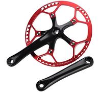 Aramox Crankset de Vélos à Vitesse à Vitesse Inférieure en Aluminium Crankset de Bicycle Monomydrole d'usinage Précis Non Résistance à Haute Résistance Compatible avec des Vélos à Unique pour Le