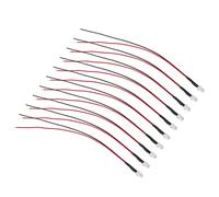 Aramox Diodes électroluminescentes, 10 Pièces de Diodes Lumineuses LED Précâblées de 5 Mm, Composants électroniques 5 à 12 V avec Câble de 20 Cm, Faisceau de 120 Degrés pour l'éclairage de (lumière