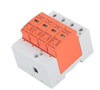Aramox Dispositif de Protection Contre Les Surtensions 4P Boîtier PC Protecteur de Surtension sur Rail DIN AC 420 V RMU1 C60 avec Fenêtre Indicatrice Coque Ignifuge pour Utilisation dans Une Boîte