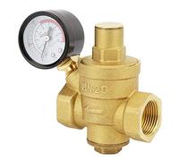 Aramox DN20 Régulateur de Pression en Laiton Réglable DN20 avec Compteur de Jauge, Type de Piston Anti-âge, 1,6 MPa pour Les Tuyaux Horizontaux et Diverses Applications