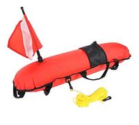 Aramox Drapeau de Balle de Signalisation de Plongée, Bouée de Pêche sous-Marine Torpille Gonflable avec Corde PE de 20 M, Conception Haute visibilité, Buse de Flux d'air étendue, Fixation de Corde