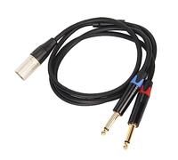 Aramox Dual 1/4 Pouce à Xlr Mâle Y Splitter Câble Xlr Mâle à Double 6,35 Mm Ts Mono Plug Microphone Convertisseur Sonore (1m)