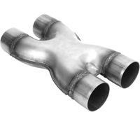 Aramox Echappement X-Pipe, Echappement X-Pipe Double Entrée/Sortie 2.5in Universel Acier Inoxydable Crossover Universel