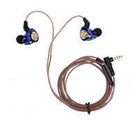 Aramox Écouteurs de Jeu Filaires avec Micro, Pilote Dynamique de 11 Mm, Casque IEM Filaire, Câble OFC de 3,5 Mm, Réduction du Bruit ENC, Basses Profondes pour les Appels Musicaux de Jeu sur IOS (BLUE)