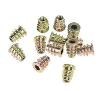 Aramox Écrous de Meubles à Entraînement Hexagonal en Alliage de Zinc Robuste M5 13mm Paquet de 50 pour Insertion en Bois Tête à Bride Empêche la Fente