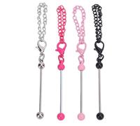 Aramox Emballage de Porte-Clés Perlenable Durable avec 4, Touches de Préavis en Métal Décoratives pour Sacs à Main Clés, Multicolore