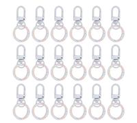 Aramox En Alliage De Zinc Robuste Homard Griffe Fermoir En Métal Porte-clés Crochets Pivotant Déclencheur Clips Printemps Anneaux pour Sac Fabrication De Bijoux 18Pcs (WHITE)