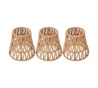 Aramox Ensemble D'abat-jour de 3 Styles Bohèmes Tissés à la Main en Papier Décoratif tressé à Clipser pour Lampadaires de Table, Ampoule E14, pour la Décoration de la Maison