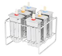 Aramox Ensemble de 6 Moules à Glace en Acier Inoxydable, avec Sacs à Brosses et Bâtonnets, pour Glaces, Sucettes Glacées, Friandises Glacées à la Maison, pour Enfants et Famille