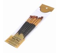 Aramox Ensemble de 7 Pinceaux à Peinture en Poils de Nylon, Pinceaux Ronds et Plats en éventail Filbert pour Artistes de Peinture Acrylique à l' d'aquarelle (Black)